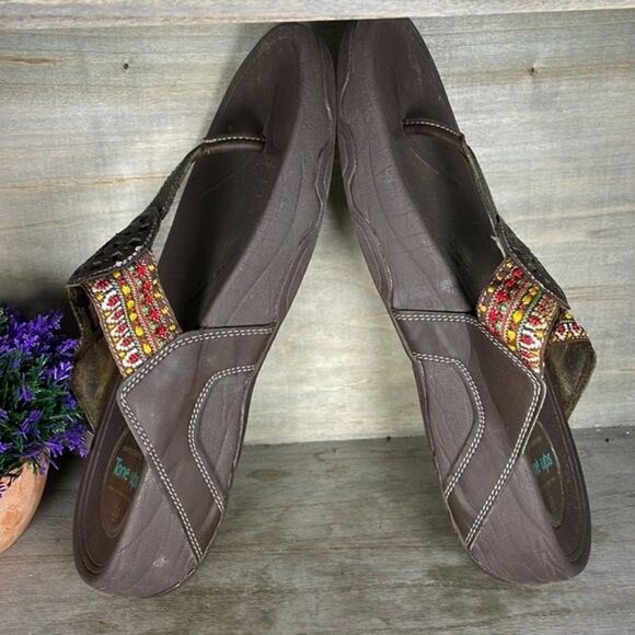 Skechers Tone Ups Boho Faux Leather Flip Flops Sandals Shoes - Picture 5 of 9